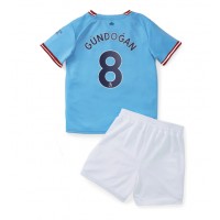 Fotbalové Dres Manchester City Ilkay Gundogan #8 Dětské Domácí 2022-23 Krátký Rukáv (+ trenýrky)